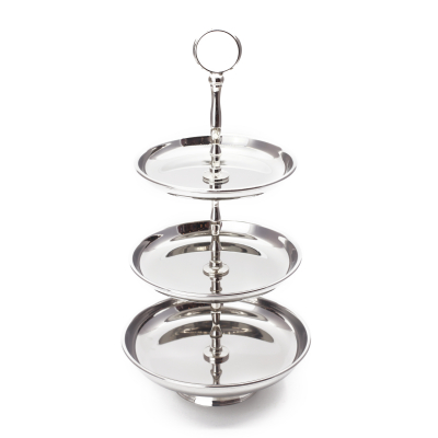 HT/ Etajera din inox cu 3 nivele 18*16*35 cm, 1 buc, Vase pentru fructe și desert, 