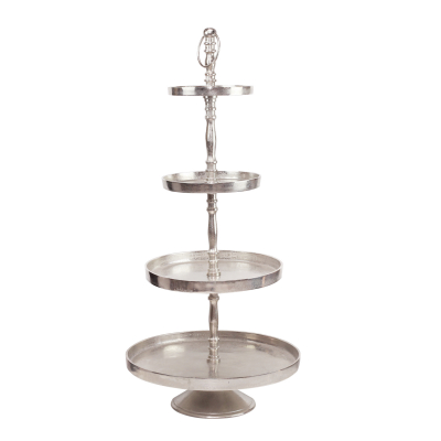Etajera din inox cu 4 nivele, 22*99 cm, 1 buc, Vase pentru fructe și desert, 