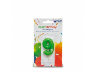 Lumânare "Birthday" cifra 9, 1 buc
