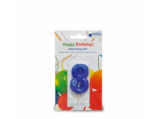 Lumânare "Birthday" cifra 8 , 1 buc