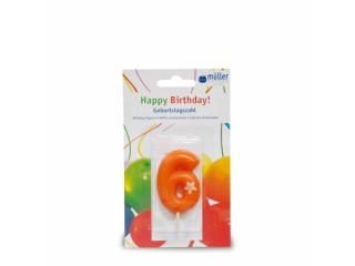 Lumânare "Birthday" cifra 6, 1 buc