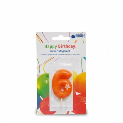 Lumânare "Birthday" cifra 6, 1 buc, Holidays, 
