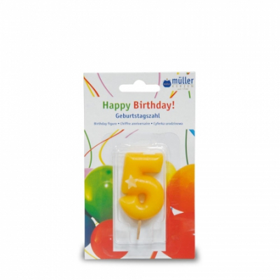 Lumânare "Birthday" cifra 5 , 1 buc, Holidays, 