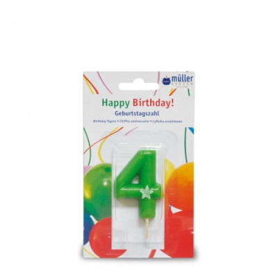 Lumânare "Birthday" cifra 4, 1 buc, Holidays, 
