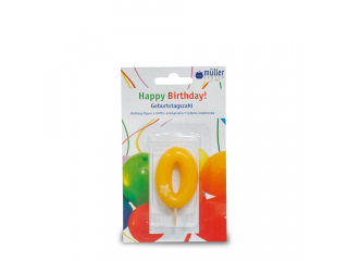 Lumânare "Birthday" cifra 0, 1 buc