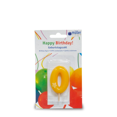 Lumânare "Birthday" cifra 0, 1 buc, Holidays, 