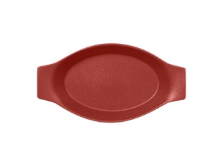 "Chefs fusion"Platou oval cu doua minere t/rezistent 25cm.Dark red 1buc.