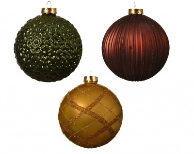 Glob "Assorted", Green, Red, d 10cm, 1 pcs, Globuri , 