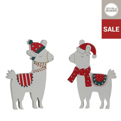Ornament "Lama" white, l21*h2cm, 1pcs, Decor Christmas, 