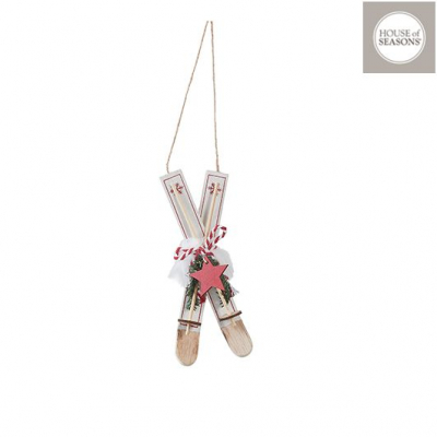 Ornament ''Ski'' Red, h13cm, 1 buc, Decor Christmas, 