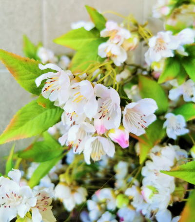 Floare artificiala "Crategus" h93 cm,white, 1 buc., Flori artificiale, 