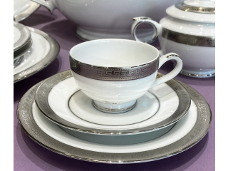 "Greek Key Platinum" Set de cafea p/u 6 pers., 23 pcs.