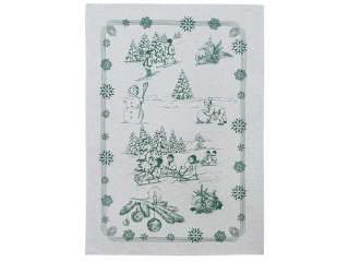 Prosop MOTIV DE IARNA, verde 49*70 cm, 1 buc