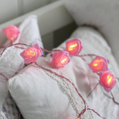 Ghirlanda Rosebush pink cu timer, 1 buc, Decoratiuni LED, 