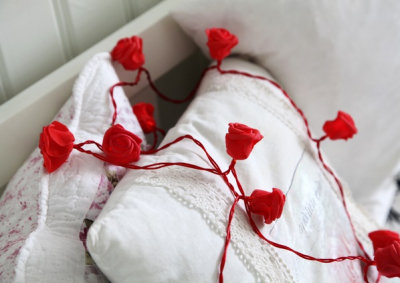 Ghirlanda Rosebush red cu timer, 1 buc, Decoratiuni LED, 