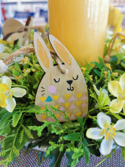 Decor de agatat "Easterbunny" Brown 2ASS L8.5xW5xH0.5cm, 1 buc, Decor de Paste, 