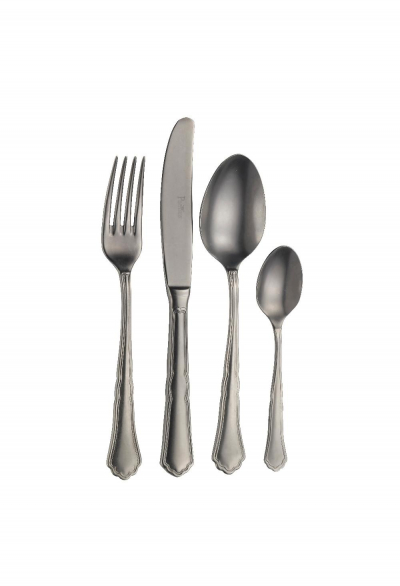 Set tacimuri in cutie din lemn "Settecento Titan",24 piese, Set tacamuri 6 persoane, 