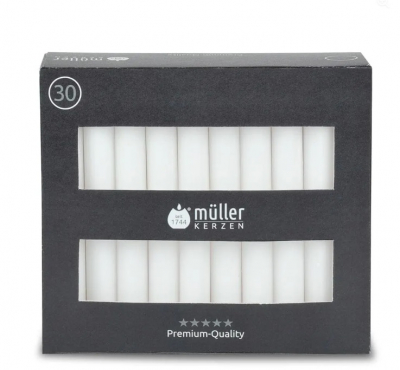 Set luminari-dinner White, 30 pcs., 7,5 h, 17,5x2cm, Luminari conice, 