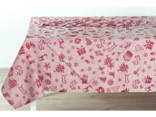 Fata de masa cu 12 servetele "Anul Nou" , rosie 150*300 cm, 1 buc