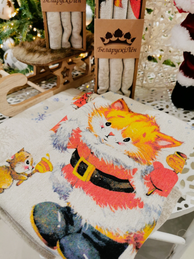 Set prosoape "Motanasi de revelion" 47*60 cm, 3 pcs, Christmas Collection , 