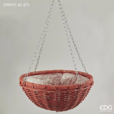 Cos impletit de atarnat Red D70cm, 1 buc, Vase, ghiveciuri, coşuri , 
