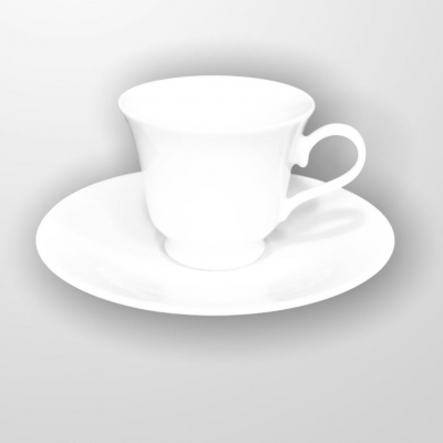 "White" Cana p/t cafea cu farfurioara , 90ml. 2 pcs, Promo , 