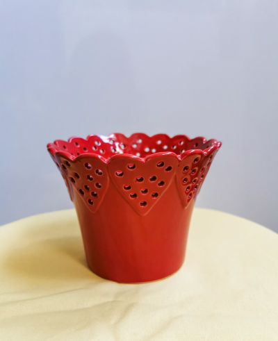 Ghiveci "Freaky Cuori" Red H10 D13, 1 buc, Vase, ghiveciuri, coşuri , 