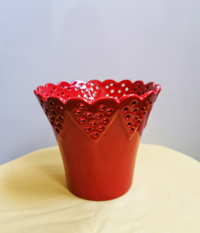 Ghiveci "Freaky Cuori" Red H14 D16, 1 buc, Vase, ghiveciuri, coşuri , 