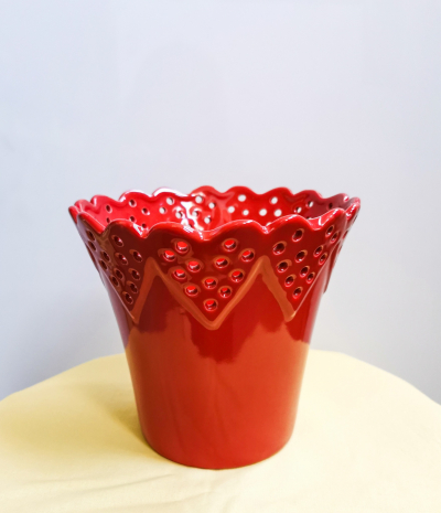 Ghiveci "Freaky Cuori" Red H16 D19, 1 buc, Vase, ghiveciuri, coşuri , 