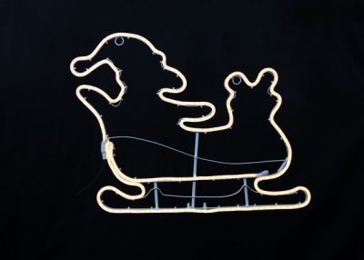 Silueta ”Neoled Santa cu sanie” W70 H52 cm  1 buc, Decoratiuni LED, 