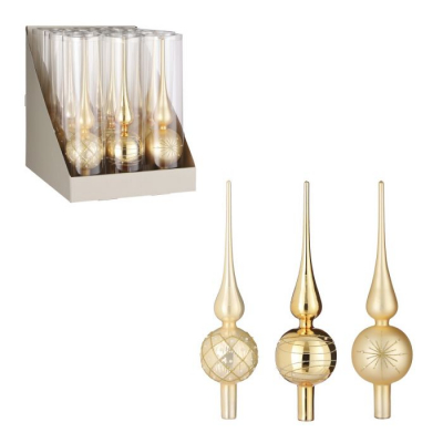  Varf de brad, gold/champagne, h31cm, 1 pcs., Decor Christmas, 