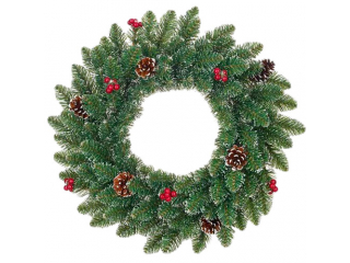 Coronita "Creston", berry green frosted, d45 cm, 1 buc