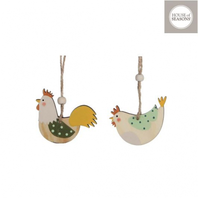 Decor de agatat "Chicken" 2ASS L7xW5xH0.5cm, 1 buc, Decor de Paste, 