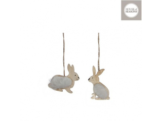 Decor de agatat "Rabbit" 2ASS White L6.5xW9cm, 1 buc