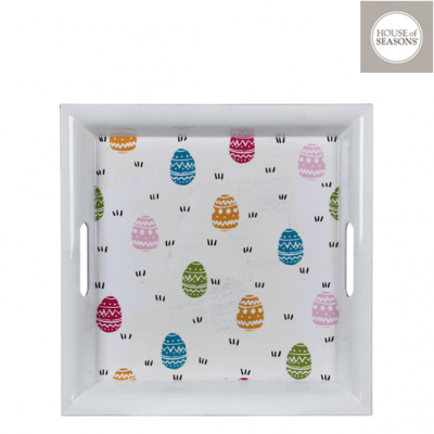 Tava pt oua "Mila" White, H5cm, D38cm, 1 buc, Decor de Paste, 