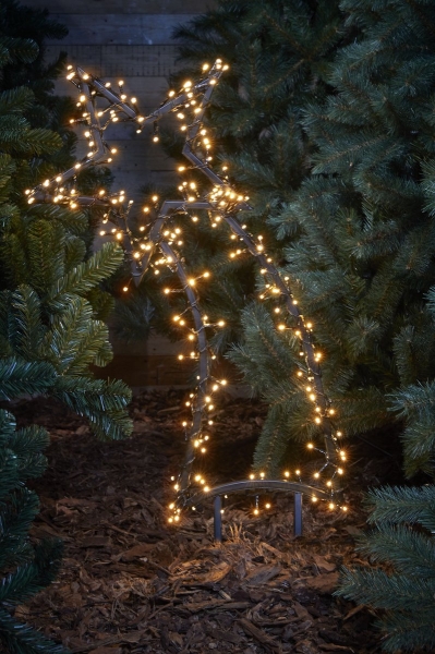 Decor de gradina "Stea cazatoare", LED175, L35xH77, White, 1buc, Ghirlande electrice , 