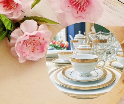 "Greak Key Gold" Set de masa p/u 12 pers., 54 pcs., Servicii de masă pentru 12 persoane , 